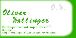 oliver wallinger business card